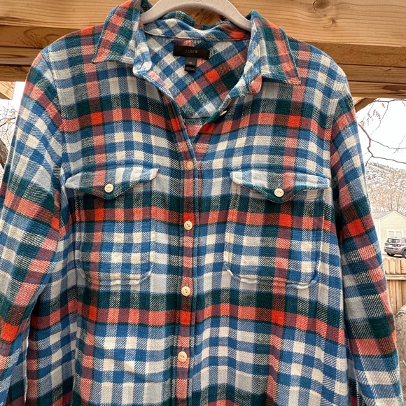 J. Crew Plaid Boyfriend Button Down Soft Flannel size 10 - Picture 6 of 15